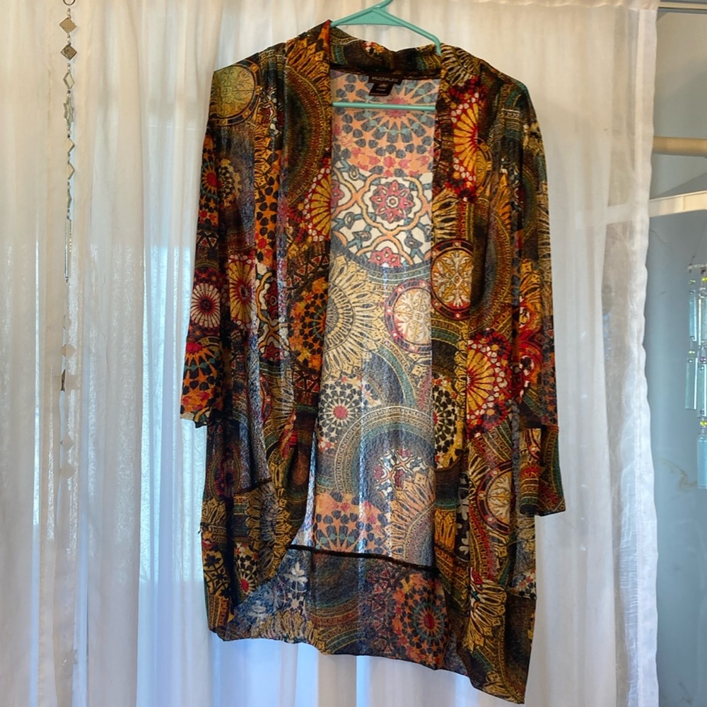 Multiples Multicolor Patterned Kimono